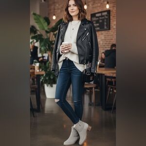 J. Crew Parker suede shearling lined ankle boots 6